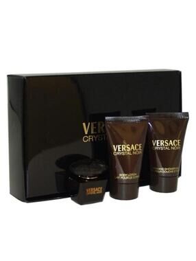 Crystal Noir By Versace Set .17 OZ EDP & Body Lotion & Shower Gel .8 Oz